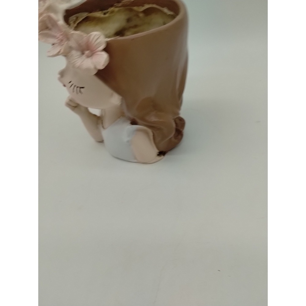 Head Face Planter Flower Pot Succulent Resin   4" Tall × 2  1/2" Wide Air Plant - Picture 2 of 7